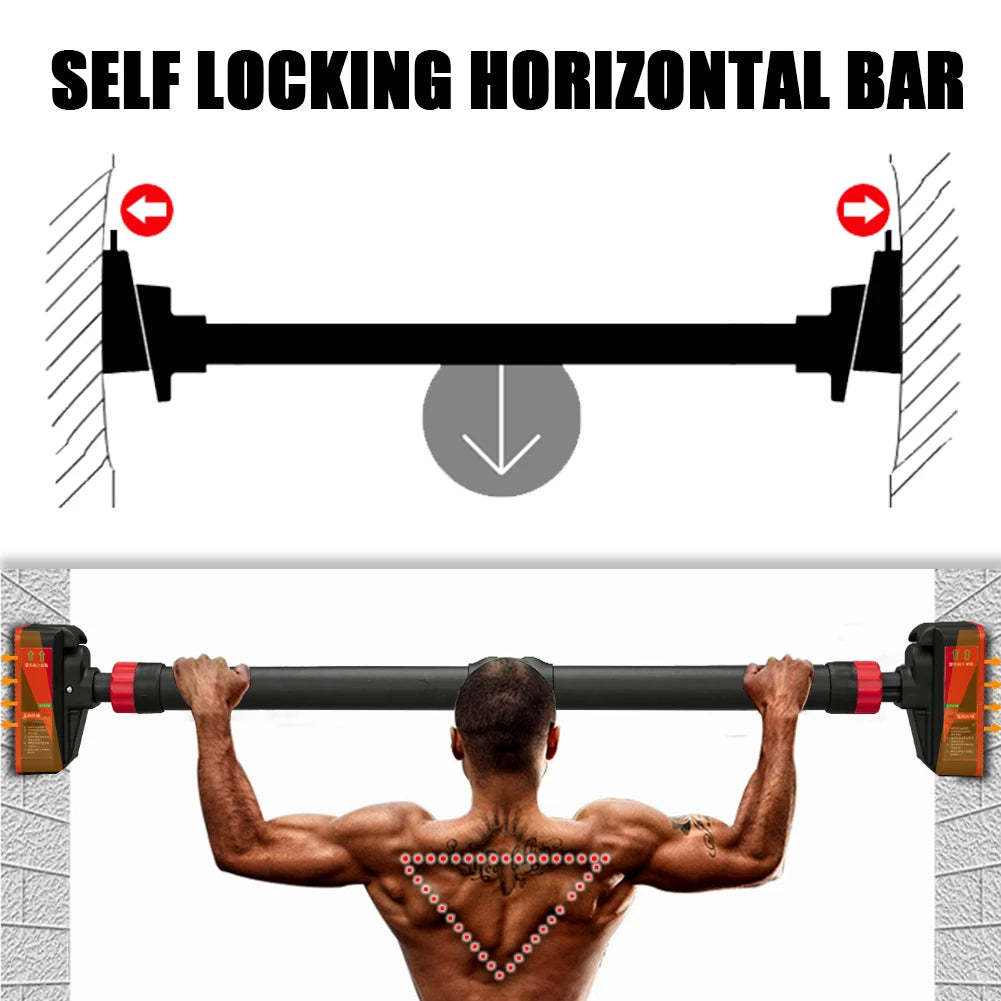 Adjustable Pull-Up Bar with Level Gauge – 69–92cm Doorway Chin-Up Bar, 200kg Max Load Capacity for Strength Training