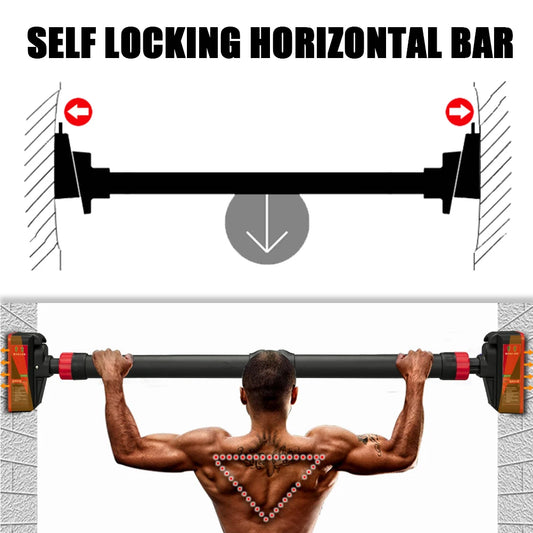 Adjustable Pull-Up Bar with Level Gauge – 69–92cm Doorway Chin-Up Bar, 200kg Max Load Capacity for Strength Training
